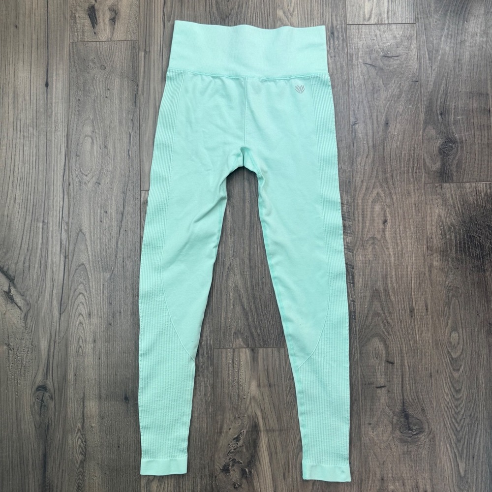 FOREVER‎ 21 Seamless Ribbed High Waist Leggings Mint Green Women's Size S